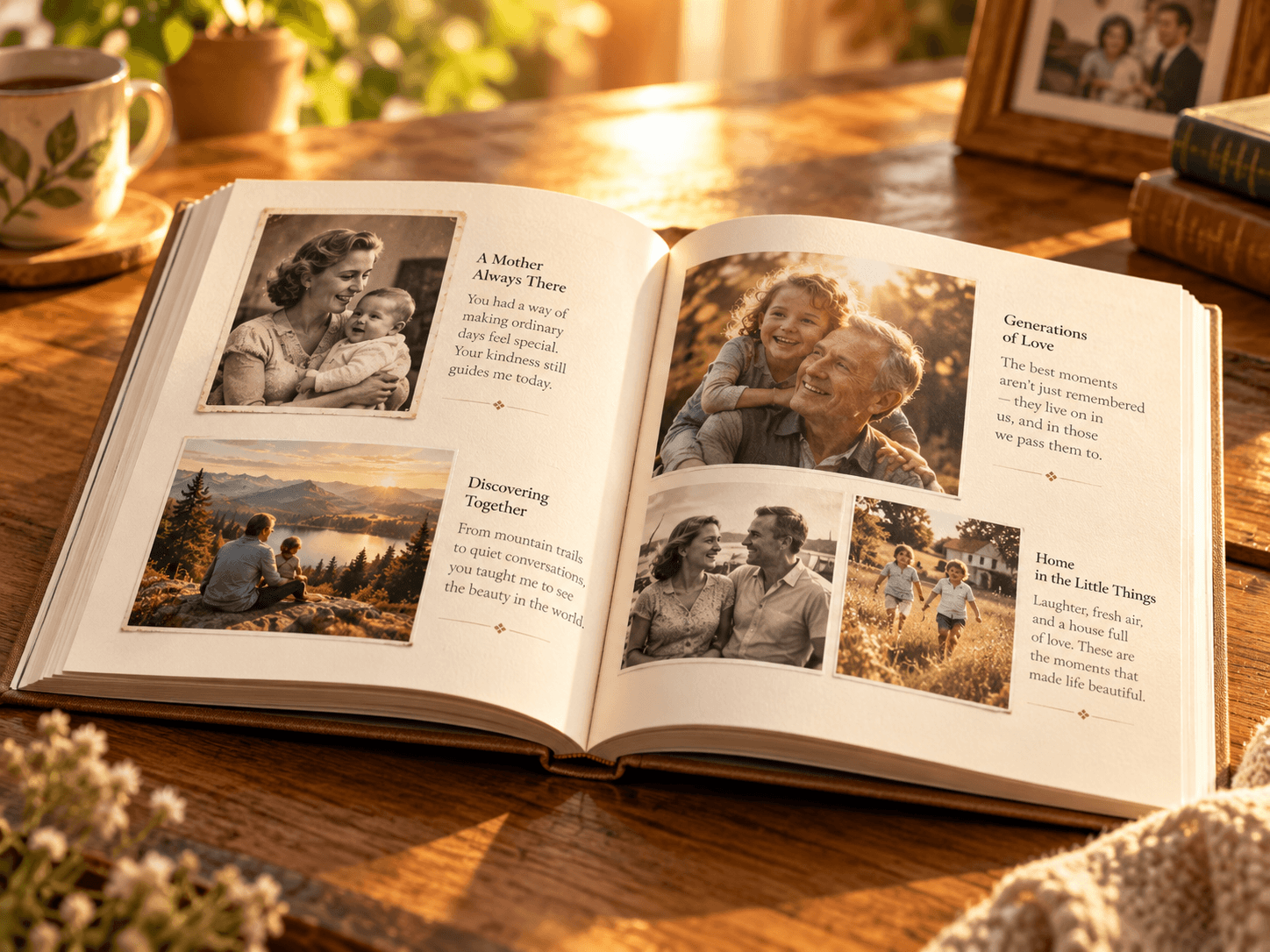 A keepsake book of family photographs and stories